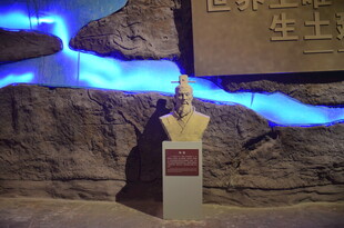 神秘场景中的独特雕像