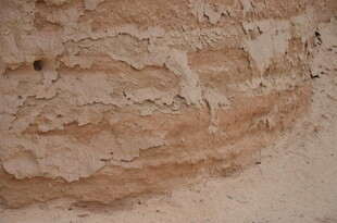 粗糙土墙面纹理特写