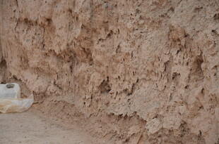 粗糙土墙纹理特写