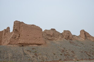 沙漠中的古老土筑遗迹