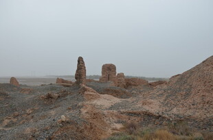 荒凉戈壁中的古老遗迹