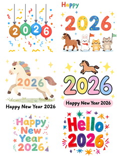 2026新年欢乐装饰图案