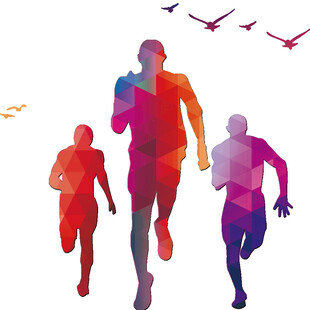 体育运动人物剪影  