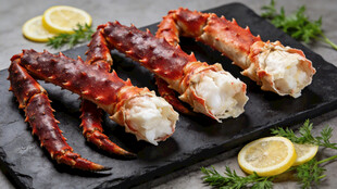 美味帝王蟹腿摆盘展示