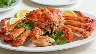 美味大螃蟹摆盘精致诱人