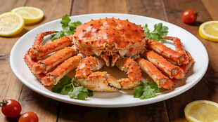 美味大螃蟹摆盘精致