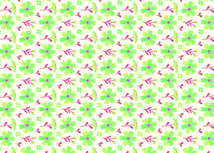 清新绿粉花卉图案背景