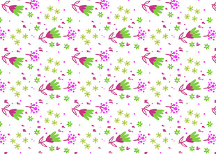 粉色花卉绿叶图案背景