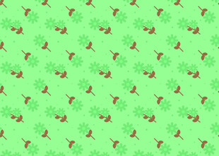 绿色底樱桃图案背景图