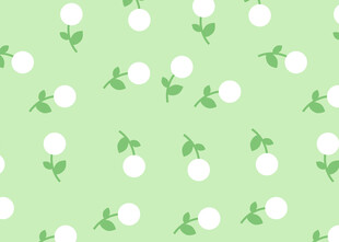 浅绿色花朵绿叶无缝图案