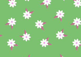 绿色底白色小花图案背景