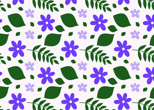 紫色花卉绿叶图案背景