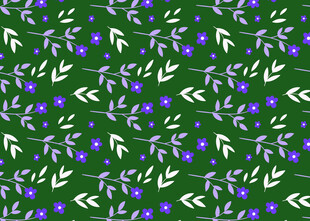 绿色底花卉枝叶图案纹理