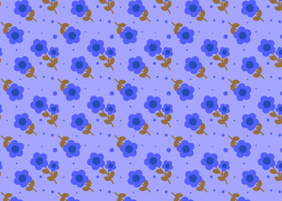 紫色背景蓝色花朵图案