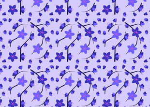紫色花卉星星图案背景