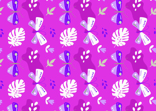 紫色花卉叶子图案背景