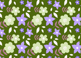 清新花卉无缝图案背景