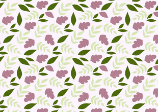 花卉绿叶无缝图案背景