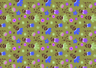多彩花卉图案背景纹理