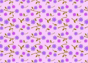 粉色底紫色小花无缝图案