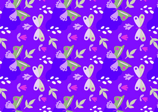 紫色花卉图案无缝背景