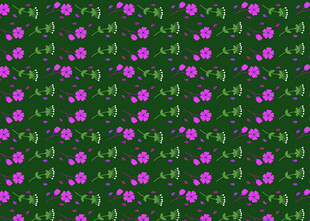 紫色小花绿色背景图案