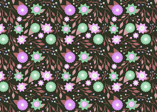 多彩花卉图案背景纹理