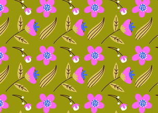 绿色背景花卉图案纹理