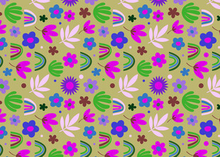 多彩花卉植物图案背景