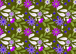 花卉蜻蜓图案背景纹理