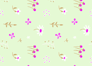 淡绿底粉色小花图案背景