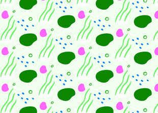 清新绿植花卉图案背景