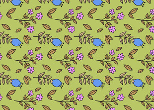 绿色花卉图案背景纹理