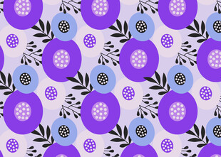 紫色花卉几何图案背景