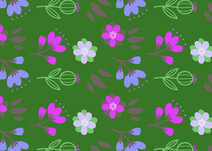 绿色底花卉图案背景
