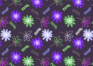 多彩花卉图案背景纹理