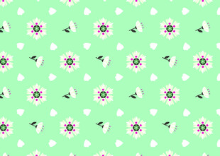 绿色波点花卉图案背景