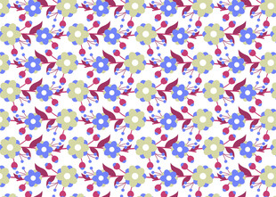 多彩花卉几何图案纹理