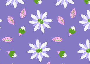 紫色背景花卉图案设计