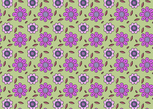 绿色底紫色花朵图案背景
