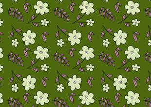 绿色花卉图案背景纹理