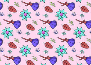 花卉坚果图案无缝背景