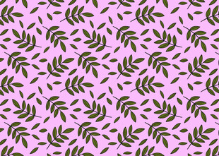 粉色底绿叶植物图案纹理
