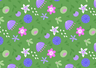 绿色花卉图案背景纹理