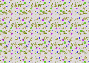 多彩植物图案无缝背景