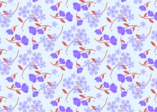 淡蓝底紫色花卉图案