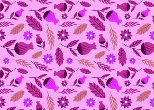 紫色花卉几何图案背景