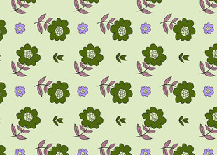 花卉几何图案无缝背景图