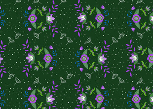 绿色花卉几何图案背景