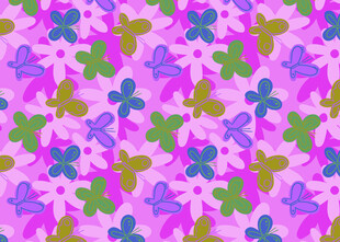 多彩蝴蝶花朵图案背景